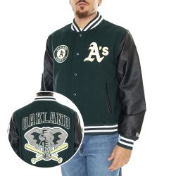 New Era-M's MLB Large Logo Varsity Oakland Athletics Dark Black Jacket 