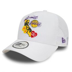 New Era-NBA Team Logo Trucker Los Angeles Lakers White - Cappellino con Visiera Bianco