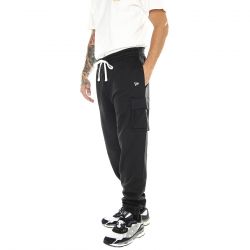 New Era-NE Cargo Jogger New Era Black / White Pants - Pantaloni Uomo Neri