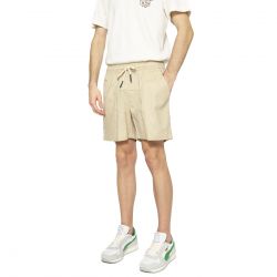 OAS-Beige Linen Shorts - Bermuda Uomo Beige