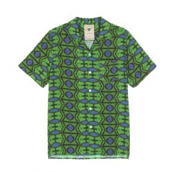 OAS-Emerald Blue Viscose Shirt Assorted - Camicia Maniche Corte Uomo Multicolore