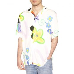 OAS-Flower Shop Viscose Shirt - Camicia Maniche Corte Uomo Multicolore