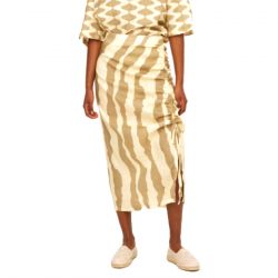 OAS-Khaki Calima Lollo Linen Skirt Assorted - Gonna Multicolore