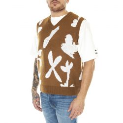 Obey-Amir Sweater Vest Catechu Wood Multi