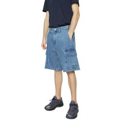 Obey-Bigwig Baggy Denim Cargo Short Light Indigo