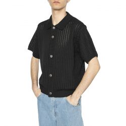 Obey-Dez Sweater Shirt Digital Black - Camicia in Maglia Maniche Corte Uomo Nera