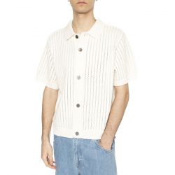 Obey-Dez Sweater Shirt Unblechaed - Camicia in Maglia Maniche Corte Uomo Beige