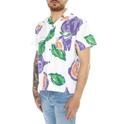 Obey-Figs Woven S/S White Multi - Camicia Maniche Corte Uomo Multicolore