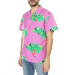 Obey-M' Frogman Woven S SS Wild Rose Multi Short-Sleeve Shirt