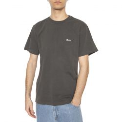 Obey-Lowercase Pigment Tee SS Digital Black - Maglietta Girocollo Uomo Nera