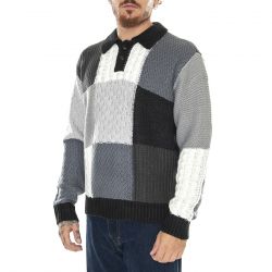 Obey-M' Oliver Patchwork Sweater Black / Multi - Maglione Uomo Nero / Multicolore