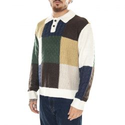 Obey-M' Oliver Patchwork Sweater Unbleached / Multi - Maglione Uomo Multicolore
