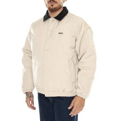 Obey-M' Whispers Jacket Feather Grey Multi - Giacca Invernale Uomo Beige