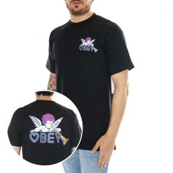 Obey-Obey Baby Angel Classic Tee Black - Maglietta Girocollo Uomo Nera