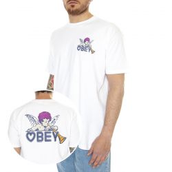Obey-Obey Baby Angel Classic Tee White - Maglietta Girocollo Uomo Bianca