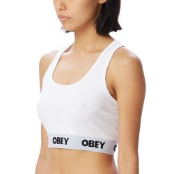 Obey-Obey Bralette White - Canotta Cropped Donna Bianca