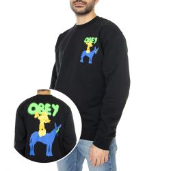 Obey-M' Obey Donley Premium Frebch Terry Crew Fleece Black Sweatshirt
