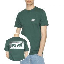 Obey-Obey Eyes 3 Tee Rain Forest - Maglietta Girocollo Uomo Verde