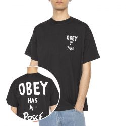 Obey-Obey Has A Posse Tee Black - Maglietta Girocollo Uomo Nera