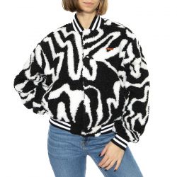 Obey-Obey Mazy Varsity Jacket Black Multi - Giacca Donna Nera / Multicolore