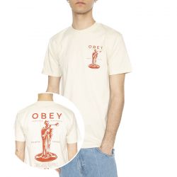 Obey-Obey Premium Sounds Tee Cream - Maglietta Girocollo Uomo Beige
