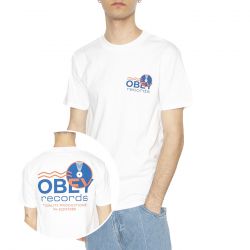 Obey-Obey Record Sound Waves Tee White