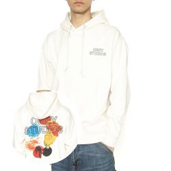 Obey-Obey Studios Palette Fleece Unbleached - Felpa con Cappuccio Uomo Bianca