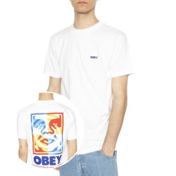 Obey-Obey Target Icon Tee White - Maglietta Girocollo Uomo Bianca