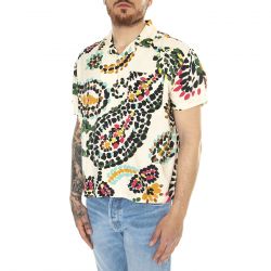 Obey-Paisley Dots Woven S/S White Smoke Multi Shirt - Camicia Maniche Corte Uomo Multicolore