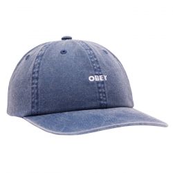 Obey-Pigment Lowercase 6 Panel Strapback Pigment Navy - Cappellino con Visiera Blu