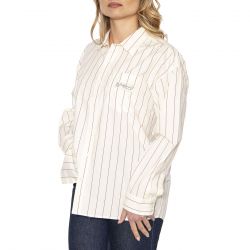 Obey-Primavera Stripe Shirt LS Tofu Multi - Camicia Donna Bianca