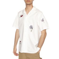 OLOW-Aloha Herbier Natural Off White Shirt - Camicia Maniche Corte Uomo Bianca