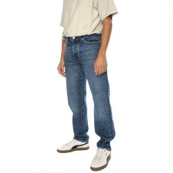 Only & Sons-Onsedge Straight Dark Blue Denim - Pantaloni Denim Jeans Uomo Blu-22026985-DNM