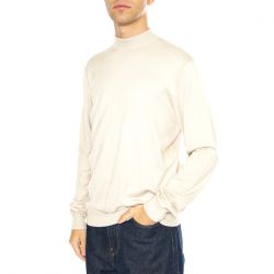 Only & Sons-Onswyler Life Reg 14 LS Mock Knit - Maglione Mezzocollo Uomo Beige-22027562