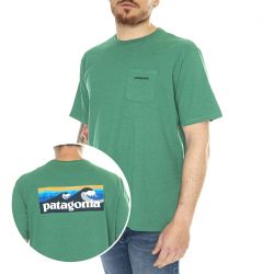 Patagonia-M's Boardshort Logo Pocket Responsibili-Tee GTRN - Maglietta Girocollo Uomo Verde