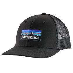 Patagonia-P-6 Logo Black Trucker Hat -38289-BLK