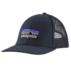 Patagonia-P-6 Logo Trucker Hat - Navy Blue - Cappellino con Visiera Blu-38283-NVYB