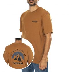 PENFIELD-Arc Mountain Back Graphic SS T Rubber - Maglietta Girocollo Uomo Marrone