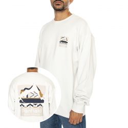 PENFIELD-Geo Backprint Sweatshirt Nimbus Cloud - Felpa Girocollo Uomo Grigia