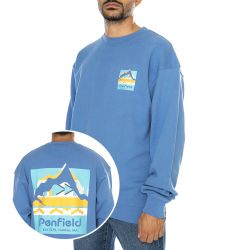 PENFIELD-Geo Backprint Sweatshirt Riviera - Felpa Girocollo Uomo Blu