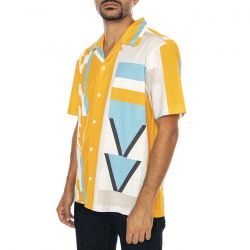 PENFIELD-Geo Print S/S Shirt Apricot - Camicia Maniche Corte Uomo Multicolore