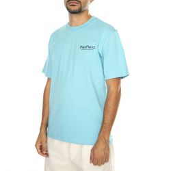 PENFIELD-Hudson Script T-Shirt Milky Blue - Maglietta Girocollo Uomo Blu