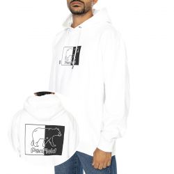 PENFIELD-Inverted Bear Hood Bright White - Felpa con Cappuccio Uomo Bianca