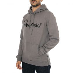 PENFIELD-Penfield Bear Chest Print Hood Castlerock - Felpa con Cappuccio Uomo Grigia