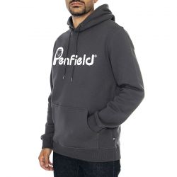 PENFIELD-Penfield Bear Chest Print Hood Ebony - Felpa con Cappuccio Uomo Grigia