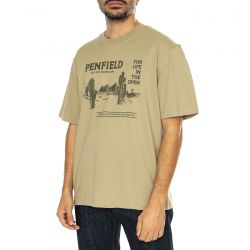 PENFIELD-Reverence Print T-Shirt Slate Green - Maglietta Girocollo Uomo Verde