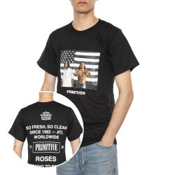 Primitive-Primitive Stripes Tee Black - Maglietta Girocollo Uomo Nera-PAPHO2430-BLK