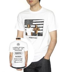 Primitive-Primitive Stripes Tee White - Maglietta Girocollo Uomo Bianca-PAPHO2430-WHT