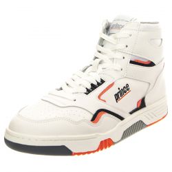 PRINCE-FST847 White / Coral - Scarpe Profilo Alto Uomo Bianche