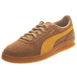 Puma-Indoor R-Suede Chocolate Chip / Sport Yellow - Scarpe Profilo Basso Uomo Marroni
